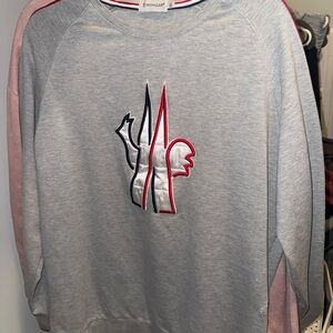 Moncler Gray and Red Women's Sweater